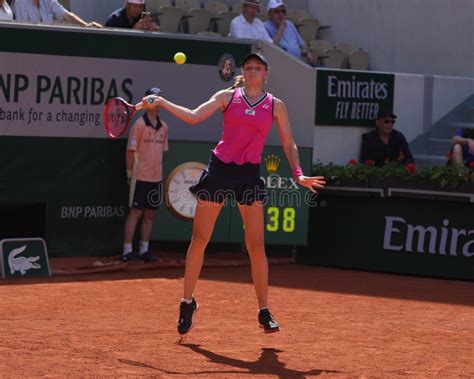 Elena Rybakina Of Kazakhstan In Action During First Round Match Against