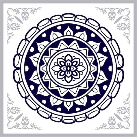 C Rculo Mandala Artes Aislado Sobre Fondo Blanco Vector Premium