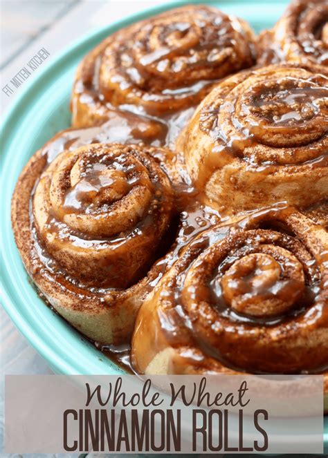 Whole Wheat Cinnamon Rolls With Salted Caramel Glaze Fit Mitten Kitchen