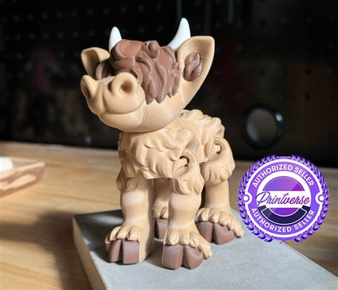 Highland Cow Flexi Articulated Fidget Toy 3d Printed Printverse