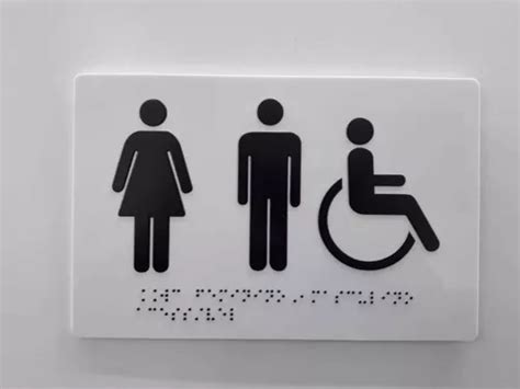 P S Placa Banheiro Unissex Acess Vel Braille Relevo