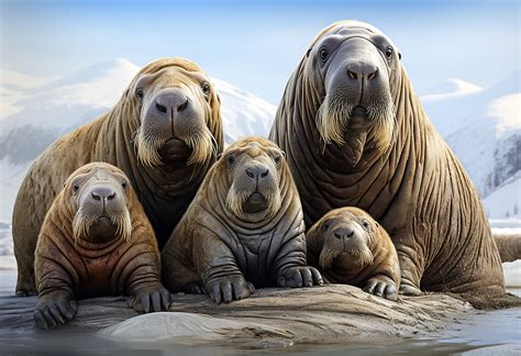 Walrus Family Portrait on Behance