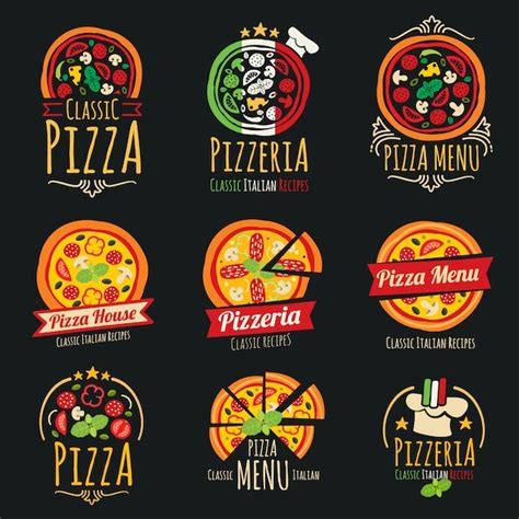 Premium Vector Pizza Vector Logos Pizzeria Italian Cuisine