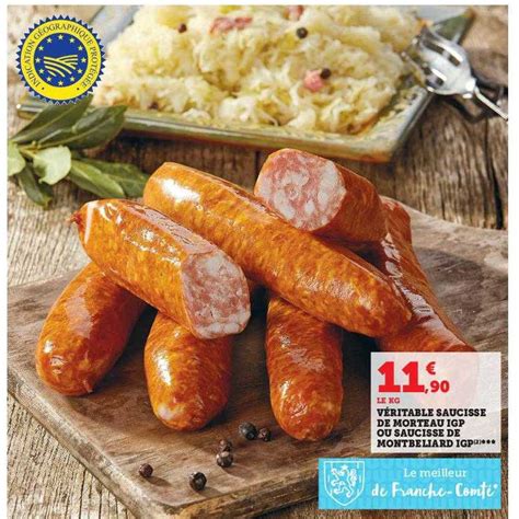 Promo Véritable Saucisse De Morteau Igp Ou Saucisse De Montbéliard Igp