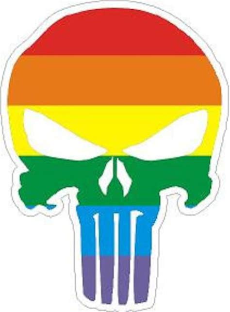 Rainbow Skull Reflective Or Matte Vinyl Decal Sticker Lgbt Etsy