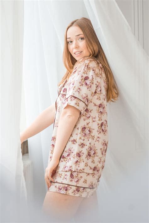 Short Nude Floral Cotton Pyjamas IDentity Lingerie