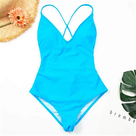 Women Swimwear Sexy High Cut One Piece Swimsuit Backless Swim Suit