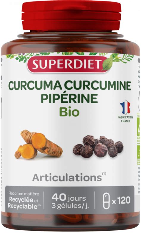 Curcuma Curcumine Pipérine Bio gélules Superdiet