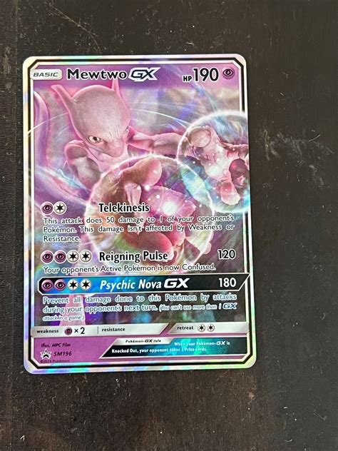 Mavin ULTRA RARE Mewtwo GX Detective Pikachu Promo SM196 Pokemon