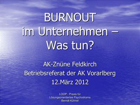 Ppt Burnout Im Unternehmen Was Tun Powerpoint Presentation Free