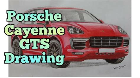 How To Draw A Car Porsche Cayenne Gts Realistic Drawing Tutorial