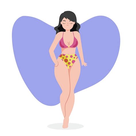 Dibujado A Mano Chica Aislada En Bikini Vector Gratis