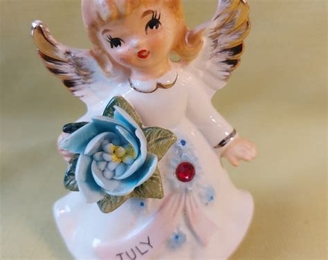 Lefton July Birthday Angel Figurine Etsy