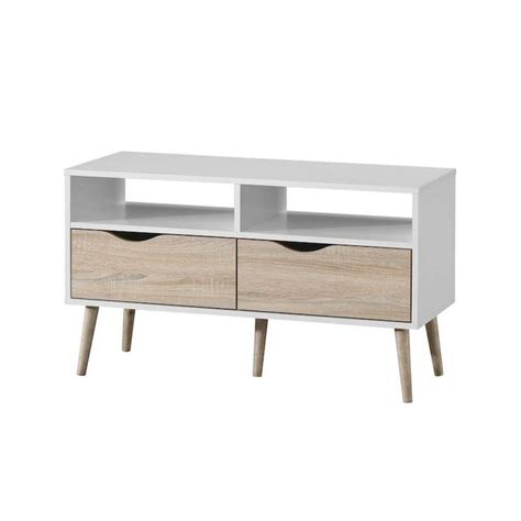 Heartlands Furniture Mapleton Tv Unit Smallwhite And Oak Effect