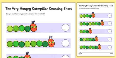 Tpt Counting Caterpillar Worksheets