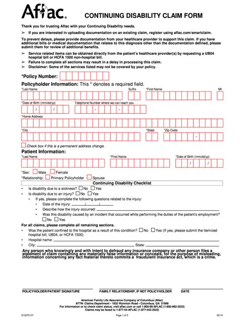 Aflac Continuing Disability Form Fill And Sign Printable