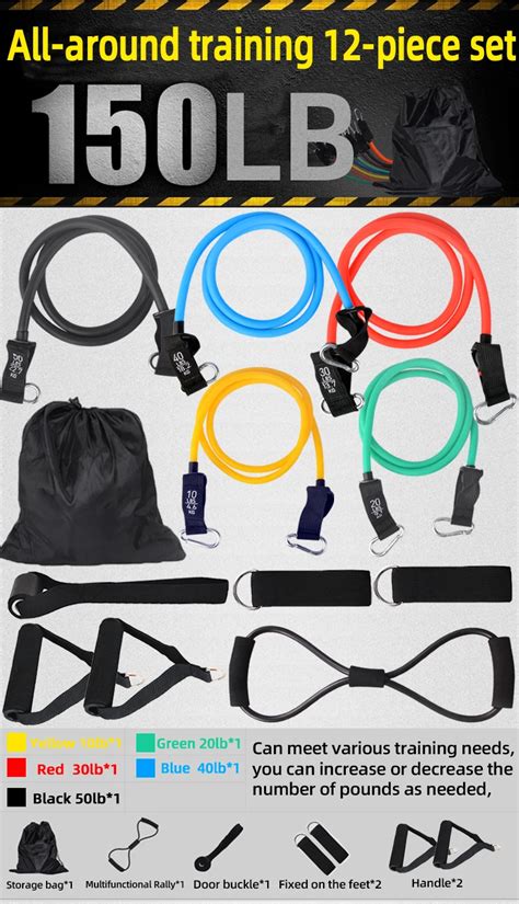 12pcs Resistance Bands Set Bodybuilding Home Gym Equipment Professional Training Weight Fitness