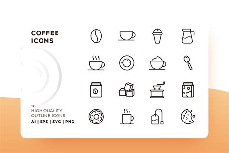 Coffee Outline Icon Pack Graphic By Goodwarestd · Creative Fabrica