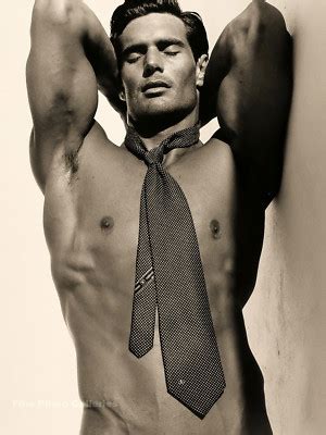 1995 Vintage HERB RITTS Male Nude Fashion Valentino Tie Quadtone Photo