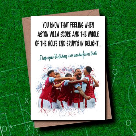 Aston Villa Birthday Card Villa Park Birthday Card Aston Villa Birthday