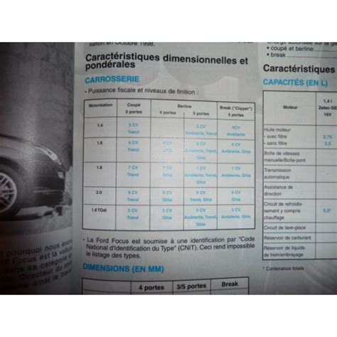 RTA Revues Techniques FORD FOCUS