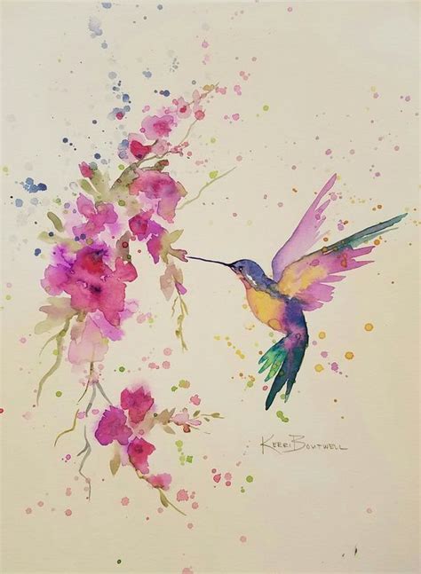 ColibrÍ Acuarela Hummingbird Watercolor Artist Kerri Boutwell