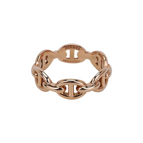 Hermes Chaine D Ancre Enchainee Ring Small Model K Rose Gold For