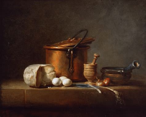 Jean Baptiste Siméon Chardin Still Life with Copper Pot Cheese and