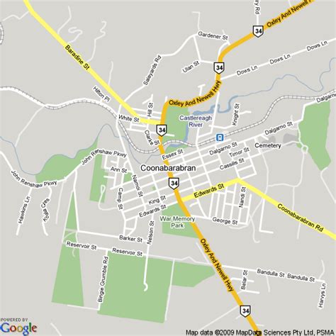 Map of Coonabarabran, NSW | Hotels Accommodation