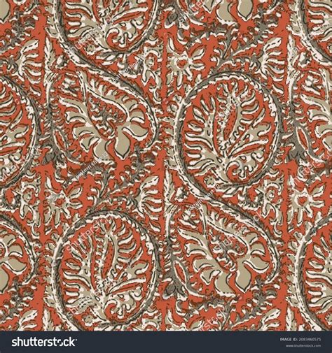 Ajrakh Pattern Block Print Pattern Batik Stock Illustration 2083460575