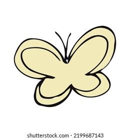 Vector Cute Yellow Butterfly Insect Clipart Stock Vector Royalty Free