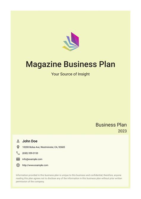 Magazine Business Plan Example Upmetrics Pdf