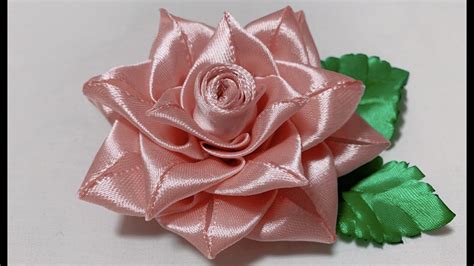 Diy Ribbon Rose Tutorial How To Make Làm Hoa Hồng Từ Ruy Băng Youtube