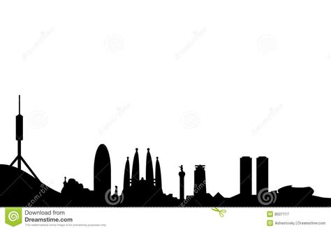 Barcelona skyline silhouette | Skyline silhouette, Stock photography ...