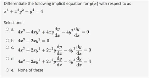 Answered Differentiate The Following Implicit… Bartleby