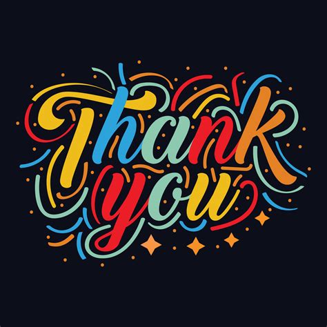 Thank You Typography Design Vector Art At Vecteezy