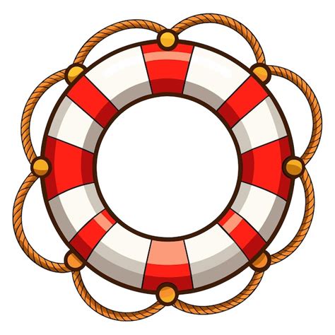 Premium Vector Illustration Of Lifebuoy Ring With Rope Isolated On White