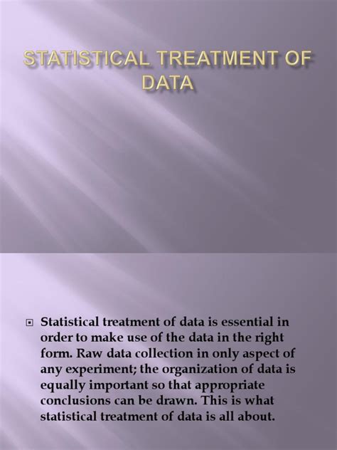 Statistical Treatment of Data | PDF | Descriptive Statistics | Statistics