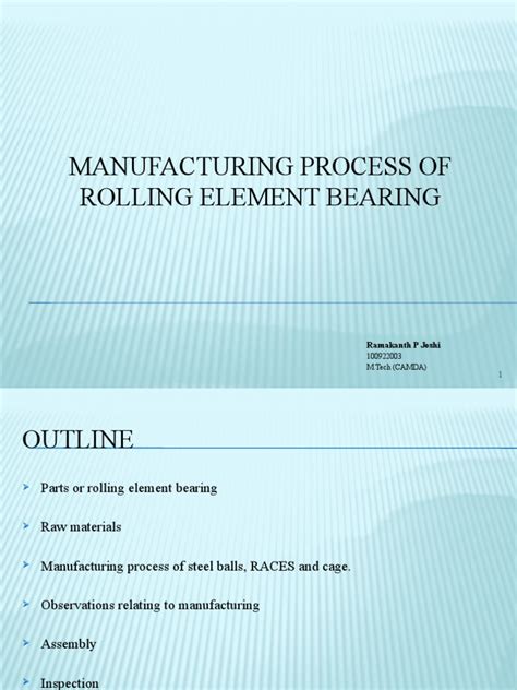 Manufacturing Process of Rolling Element Bearing New | PDF | Leisure ...