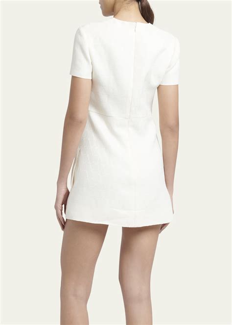 Valentino Garavani Crepe Couture Tonal V Logo Mini Dress Bergdorf Goodman