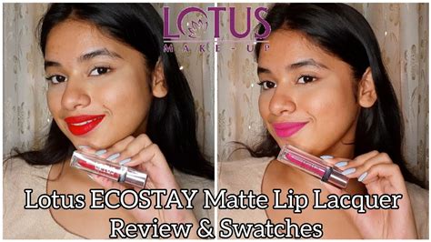 Lotus Ecostay Matte Lip Lacquer Review Swatches Best Red Magenta