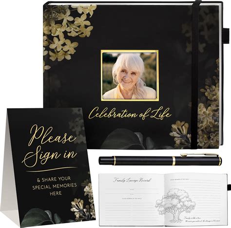 Amazon Elegant Black Funeral Guest Book X Inches Pages