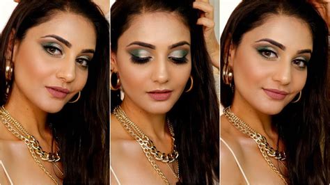 Green And Gold Smokey Eye Makeup Tutorial Simmy Goraya Youtube