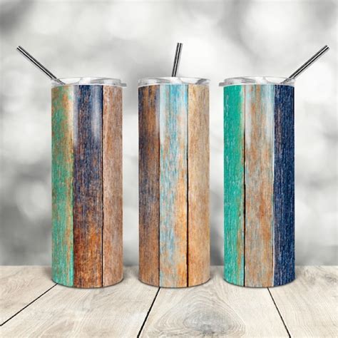 20 Oz Skinny Tumbler Beach Glitter Wrap Tapered Straight Etsy