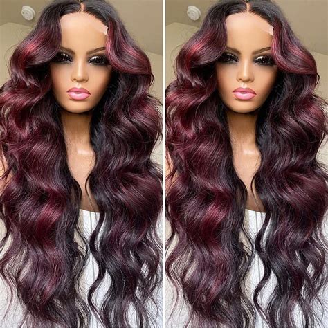 Andria 99j Lace Front Wigs Glueless Lace Wig Loose Wave Synthetic Heat