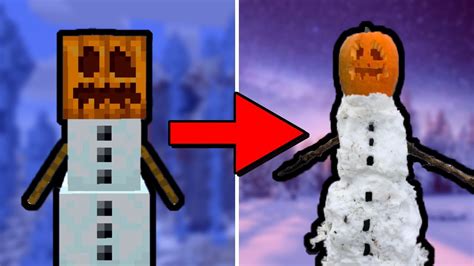 How To Make A Real Minecraft Snow Golem Snow Golem Irl Youtube