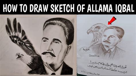 How To Draw Allama Iqbal In Hours Allama Iqbal Sketch Sketch