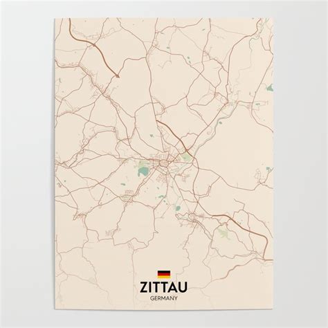 Zittau, Germany - Vintage City Map Poster by IMR Designs | Society6