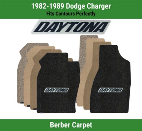 Lloyd Berber Front Mats For 82 89 Dodge Charger W Black On Silver