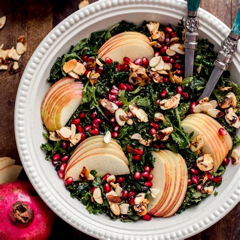 Autumn Kale Harvest Salad With Apple Cider Vinaigrette • Bakerita